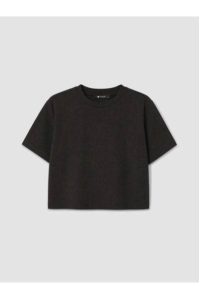 LC Waikiki Two Mt Shop Quality Soulife Black Plain Loose & Baggy Short Sleeve...