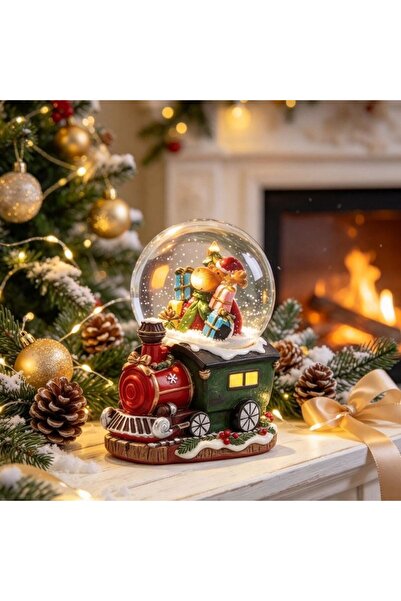 idei Christmas decoration glass globe with lighting, Christmas locomotive mod...