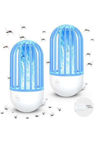 Morvena Picks Lampă electrică anti-țânțari, set de 2 capcane pentru insecte c...