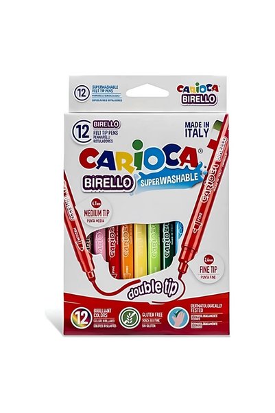 carioca Bırello Super Washable Double Sided Felt Tip Crayons 12 Li