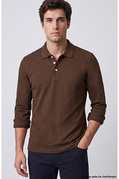 Network Haki Logolu Çıtçıtlı Polo Yaka Sweatshirt