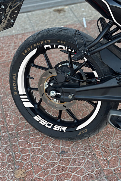 Banxtre CFMOTO 250 SR için Yazılı Kalın Kesikli Jant Şeridi Sticker Seti (16 ...