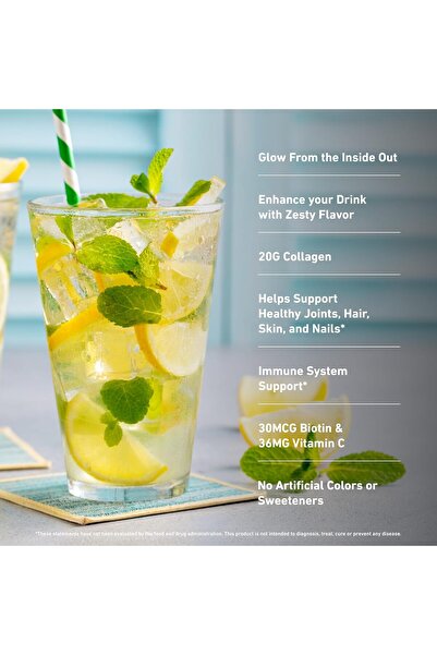 Isopure Grass-Fed Collagen Peptides Powder with Biotin, Lemonade 14 Serve