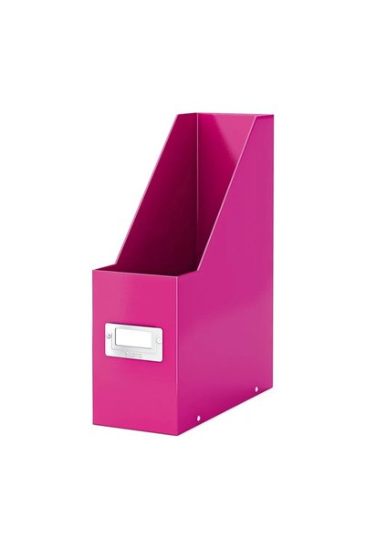Leitz صندوق تخزين WOW CLICK & STORE L-6047 من الكرتون المعدني باللون الوردي