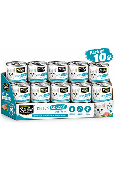 Kit Cat Kitten Mousse With Tuna Cat Food, Pack of 10