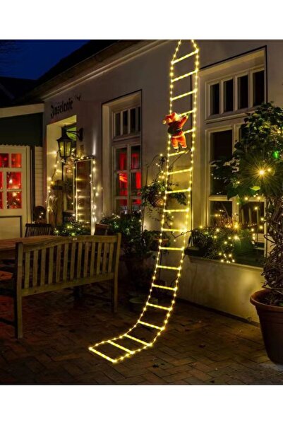 Morvena Picks Lumină decorativă de Crăciun tip scară, alb lăptos, alb cald, 2...