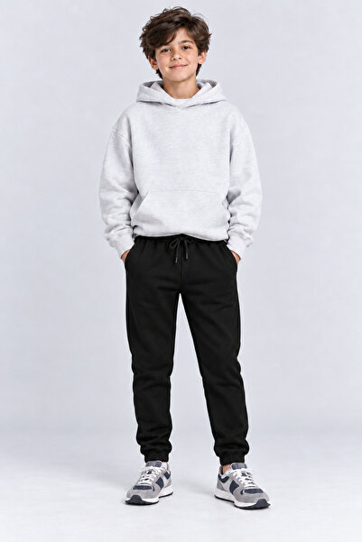 AHENGİM Boy's Jogger Sweatpants Black Navy Blue Beige Gray Ak55010