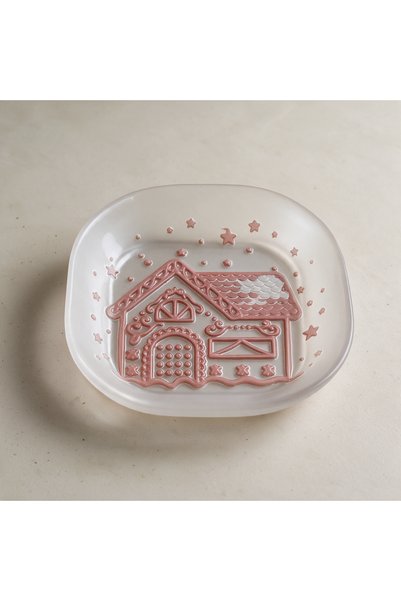 HERITAGE Pink Home Glass Decorative Snack Bowl Sauce Bowl Serving Presentation Plate 15 cm