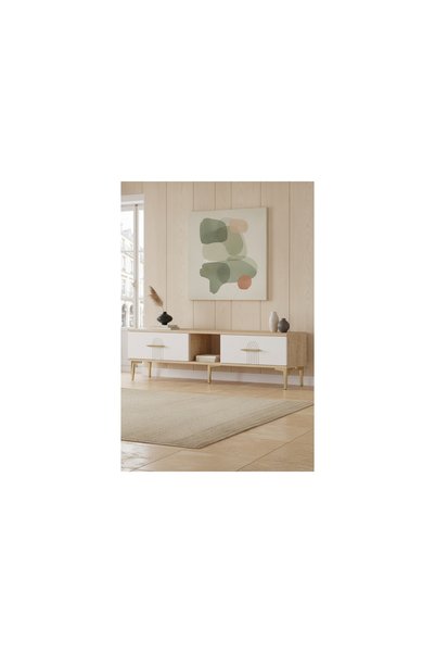 Vivense İDA TV SEHPASI, SAFİRMEŞE BEYAZ GOLD, 150 CM, TSA1515DBG