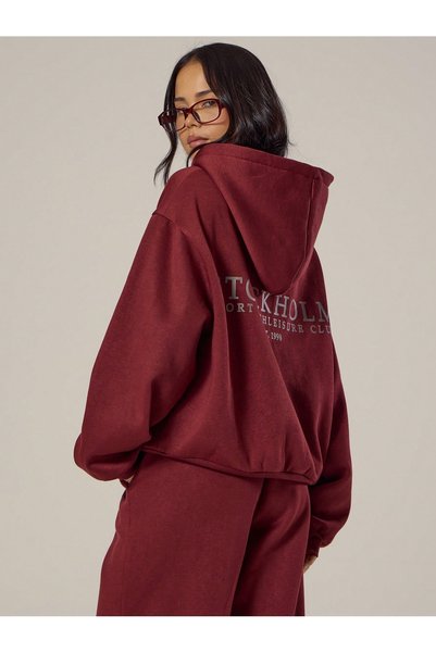 darkopia Hanorac cu glugă unisex, pentru bărbați și femei, cu imprimeu Stockholm Design, supradimensionat, cu 3 fire