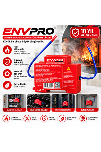 ENVPRO Sıcak Aerosol Otomatik Yangın Söndürme Cihazı 15 Saniye