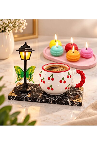 MEGA KANYON Led Street Light Cherry Cup and Set of 5 Scented Colorful Macaron...