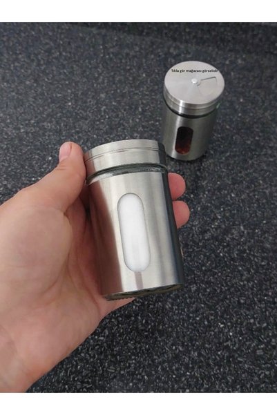 MOOD CLASS Glass Metal Spice Shaker Salt Shaker Pepper Shaker Fine Medium Large Channel Salt Shaker 4 Pieces