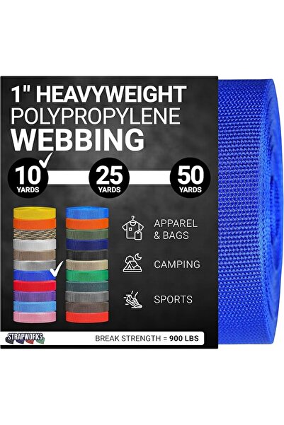 Strapworks Heavyweight Polypropylene Webbing - Heavy Duty Poly Strapping for ...