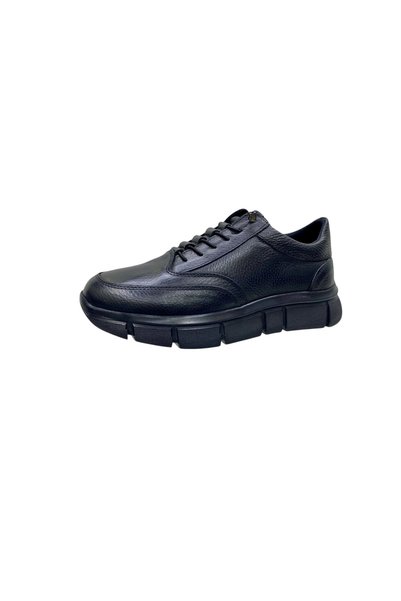 SULA Men's Rubber Lace-Up Shoes Genuine Leather Black Inside Warm Lining Poly Sole Casual