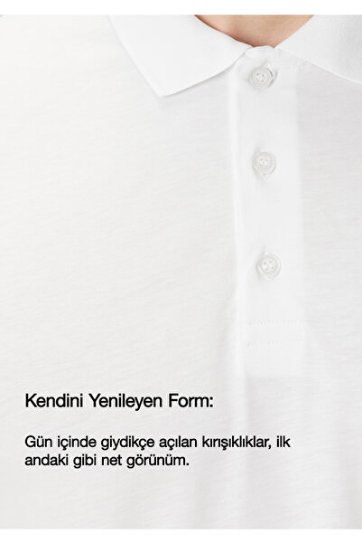 Milano | Polo Uzun Kollu – Qsimple Muscle Up Fit T-shirt - Beyaz