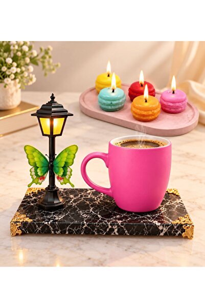 hediye arıları Street Light Design Pink Mug and Set of 5 Scented Colorful Mac...