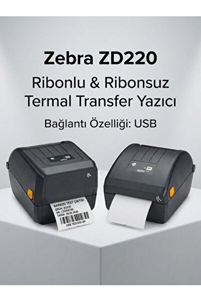 ZD220T 203DPI TERMAL BARKOD ETİKET YAZICI (RİBONLU ve RİBONSUZ KULLANIM) Lastik Etiket Yazıcısı, Raf Etiket Yazıcısı, Çuval Etiket Yazıcısı, Barkod Yazıcı.