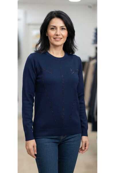 Aylin SIFIR YAKALI KOLLARI VE ALT KISMI RİBANALI (LASTİKLİ)KADIN SPOR TRİKO BLUZ
