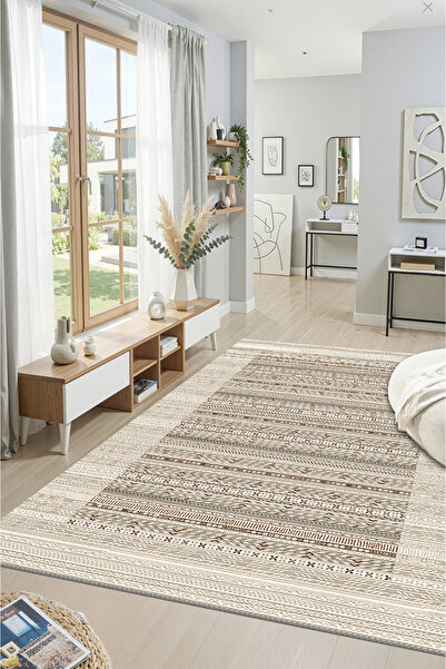MUA HOME DECOR 5004- Modern Gri Lastikli Süngersiz Halı Örtüsü