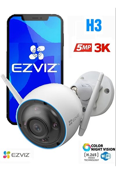 EZVIZ H3 3K 5Mp Smart Hd Surveillance Camera Color Night Vision Ip67 Waterpro...