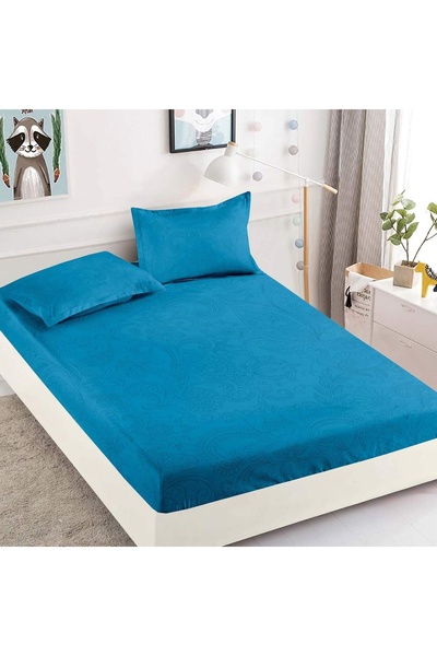JOJO HOME Husa de pat cu elastic si 2 fete de perna, tesatura tip finet, pat ...