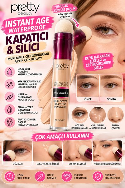 BİYUTREND Instant Age Waterproof Kapatıcı & Silici Yüksek Kapatıcılık Sünger ...