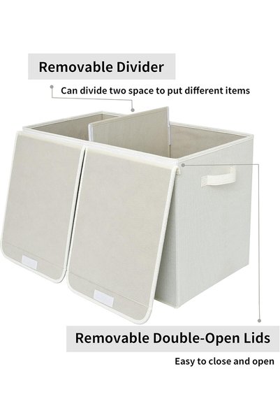 GRANNY SAYS Extra Large Storage Box, Pack of 1 Toy Storage Box, Foldable Boxes with Lid, Toy Baskets for Kids, White Toys Chest for Organising Baby Child's Living Room Toys and Stuff