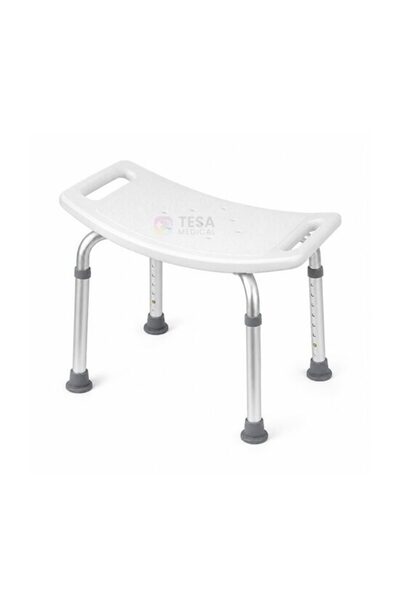 Tesa Scaun de baie din aluminiu, reglabil pe înălțime, cu șezut dreptunghiular și picioare antiderapante, max. 136 kg TMS 336 KIVA