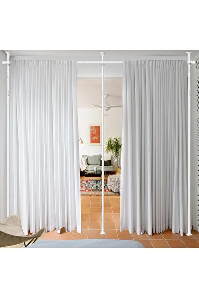 OEM Adjustable Freestanding Room Divider Curtain Rod No-Drill Folding Screen ...