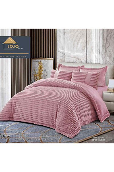 JOJO HOME Lenjerie de pat cu elastic si pilota inclusa, blanita de iepure, pa...