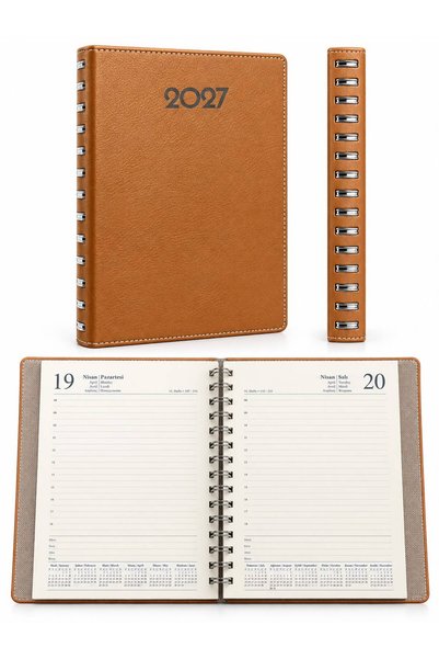nesnelgift 2027 16X24 1423 Thermo Leather Dated Agenda with Hidden Wire (Ivory Paper)