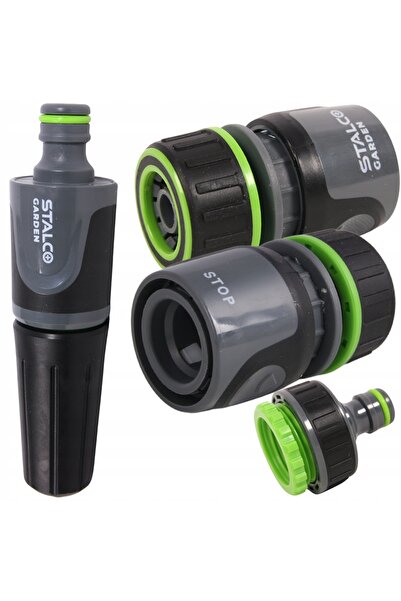 Stalco Set Stropitor Ajustabil, 3/4 Inch, Verde, Pentru Udare Grădină, Conect...