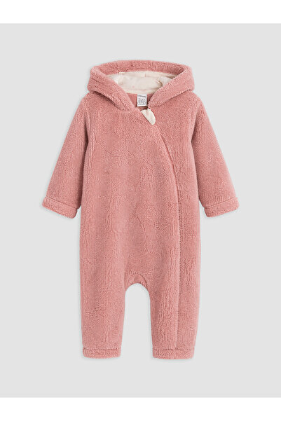NEVAVM Farkıyla LCW baby Pembe Kapüşonlu Kız Bebek Tulum