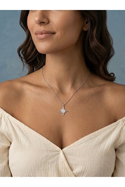 MEK JEWELRY Kuzey Yıldızı Kolye – Gold Silver Renk Minimalist Özel Tasarım Bi...