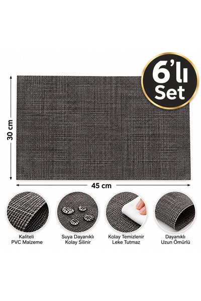 Ege Pastacılık American Service PVC 30x45cm antracit set od 6 komada