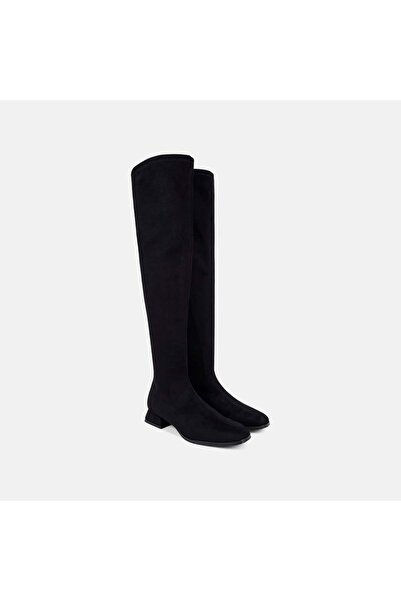 Desa Women's Black Square Toe Over-The-Knee Stretch Boots