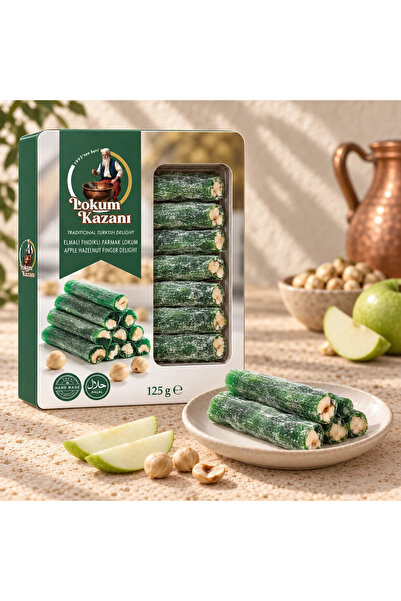 Elma Aromalı Fındıklı Parmak Lokum 125 g | Lokum Kazanı