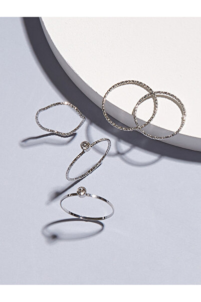 Take Two By Styli Silver Ring Set - 5-Piece