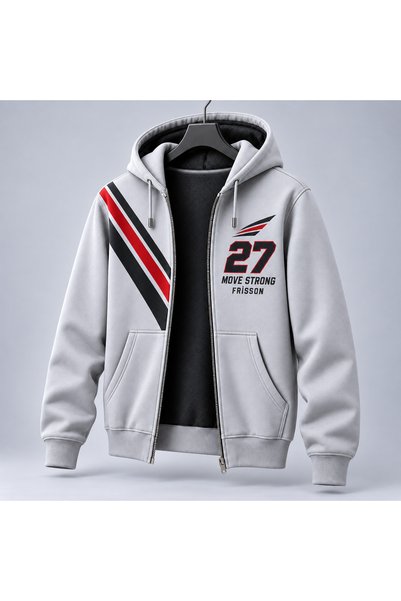 Frisson 27 Racing Детайлен мъжки суитшърт с цип и качулка