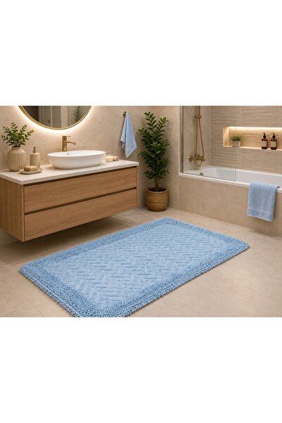 Talis Covoras baie, Rombs, Albastru, 60x100 cm, Delta