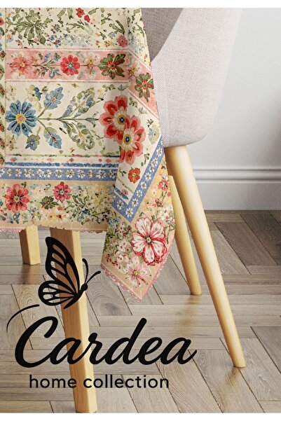 Cardea Home Collection مفرش طاولة حديث ملون باللونين الوردي والأزرق بنمط الزه...
