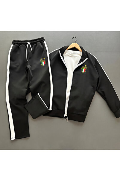 blucombin Ανδρικό σετ φόρμας Baggy ITALIA Scuba με φαρδιά γραμμή και ρίγες, α...