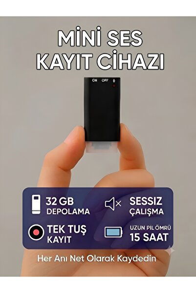 invitta 32 Gb Ekstra Slim Ses Kayıt Cihazı USB Flash Bellek Mp3