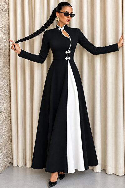 DRESSIFY WOMEN’S FASHION Γυναικείο μακρυμάνικο φόρεμα με λεπτομέρεια σε σχήμα...