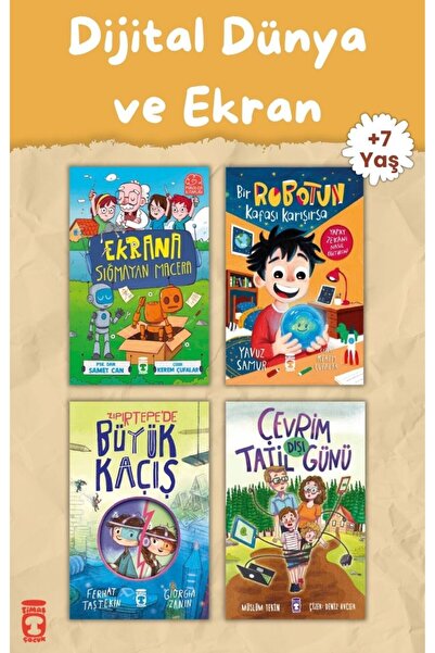 Timaş Çocuk Dijital Dünya ve Ekran Kullanımı 4 Kitap Set - 7+ Yaş Hikaye Seti