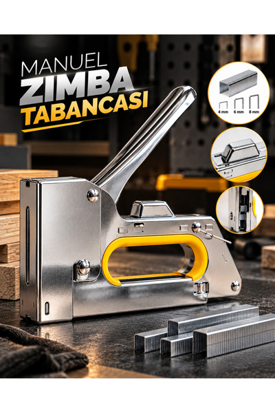 AKILLI 4-6-8 mm Uyumlu Manuel Zımba Tabancası No.13 Güçlü Metal Gövdeli El Tipi Zımba Makinesi