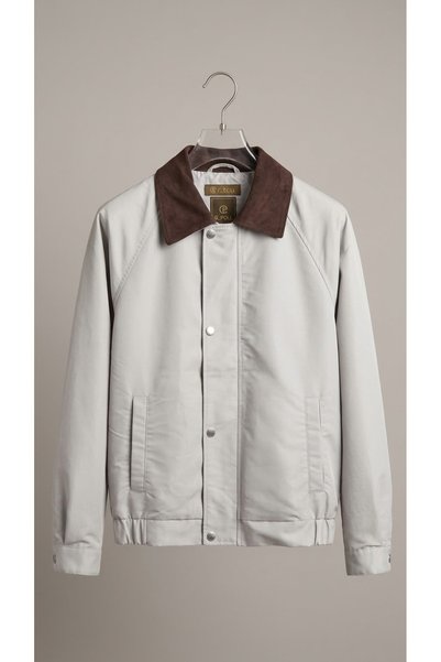 kastrioti Kontrast Kadife Yaka Detaylı İçi Kapitoneli Premium Harrington Ceket