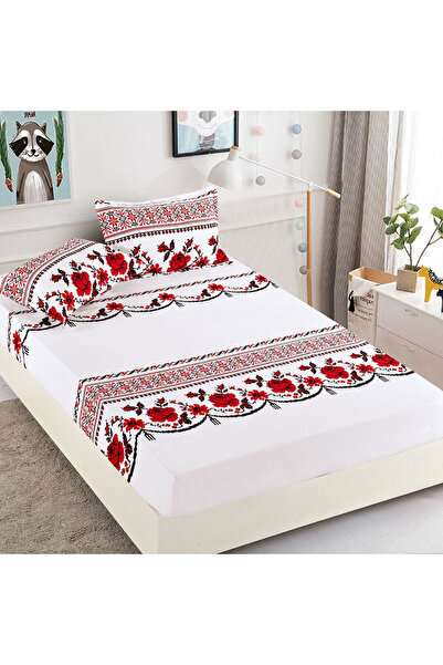 JOJO HOME Husa de pat cu elastic si 2 fete de perna, tesatura tip finet, pat ...