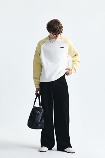 VAMOSCLO Blok Renkli Bisiklet Yaka Sweatshirt